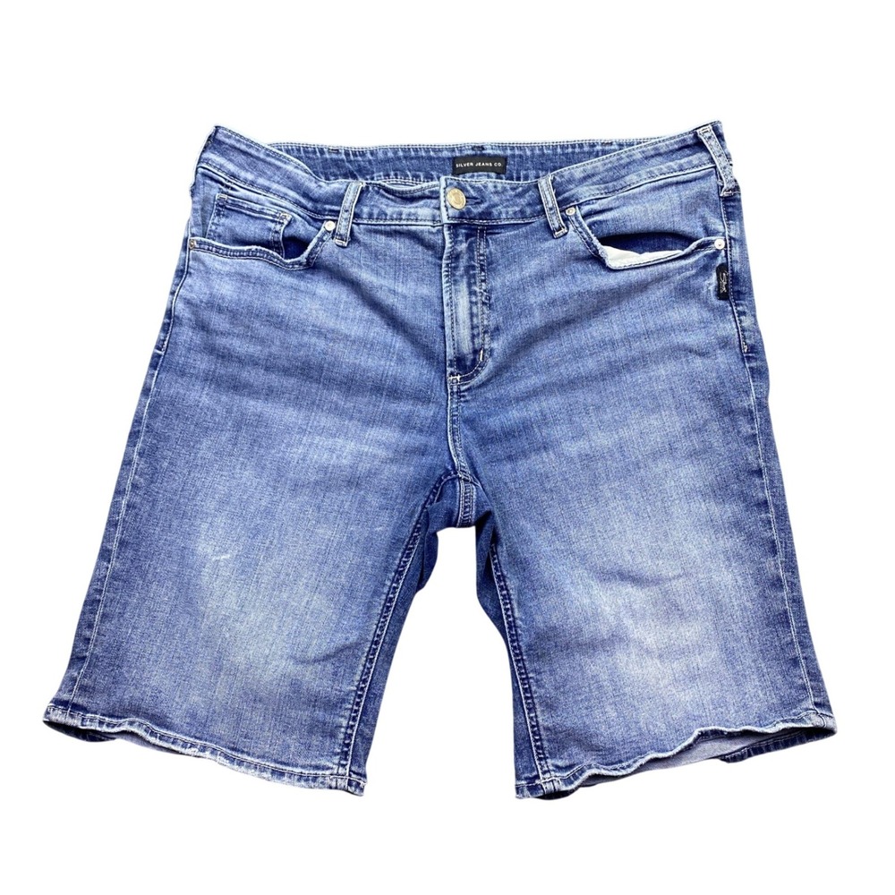 Silver Jeans Co Elyse Bermuda Denim Shorts Medium Wash Blue Sz 34 L53015CVS387
